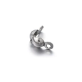 Polished stainless steel bead tip clam covers for DIY jewelry necklace making - 2.5*5.5mm (Hole Dia 1.5mm/Inner Dia 2.0mm) [100 Pieces/Pack] / Silver