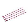 Fünf rosa Metallperlenketten mit Verbindern für DIY-Schmuck und Schlüsselanhänger - 11.5cm * 2.4mm (20 Stück/Packung) / Rosa