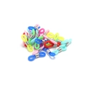 Colorful silicone anti-slip eyeglass chain connectors with metal spiral springs - 22*6mm (50 Pieces/Pack) / Multicolor
