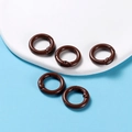 Fünfer-Set matte braune runde Federring-Schnallen für DIY-Schlüsselanhänger und Taschen - 25*3.7mm (5 Stück) 23g / Braun