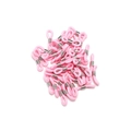 Pink silicone and silver metal spring connectors for eyeglass and face mask chains - 22*6mm (50 Pieces/Pack) / Pink