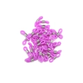 Purple silicone rubber connectors with silver metal coils for eyewear and mask chains - 22*6mm (50 Pieces/Pack) / Purple