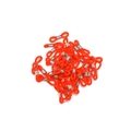 Orange silicone rubber connector loops with silver metal coil for DIY eyewear chains - 22*6mm (50 Pieces/Pack) / Red