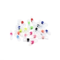 Colorful silicone and metal connectors for eyeglass chains and face mask straps - 22*6mm (50 Pieces/Pack) / White Mixed Color