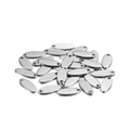 Polished silver stainless steel oval pendant charms with dual holes for DIY jewelry - 5*12mm 20 Pieces / Oval Shape - Steel Color