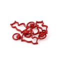Moschettone rotante a forma di gatto rosso brillante per portachiavi fai da te - Forma di orso 34mm*21.6mm*9mm / Rosso