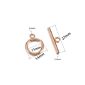 Roségoldener Edelstahl Knebelverschluss mit O-Ring und T-Bar für DIY Schmuckherstellung - Roségold Glatt T30mm