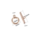 Poliertes Edelstahl Knebelverschluss Set in Roségold für DIY Schmuckherstellung - Roségold Gestreift