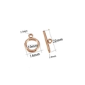 Roségoldener OT-Verschluss aus Edelstahl mit 14mm Ring und 22mm T-Stab-Verbinder - Roségold Gepunktet 20