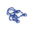 Set di 3 portachiavi blu scuro a forma di nuvola con anello rotante a 360° - Blu