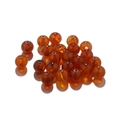 Amber colored transparent round beads with center hole for DIY jewelry making - 6mm (10 Pieces/Pack) / Light Coffee