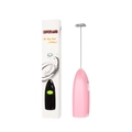 Montalatte elettrico portatile rosa con frusta in acciaio inox e confezione inclusa - Rosa
