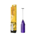 Electric purple milk frother handheld stirrer with mini hand mixer packaging box - Purple