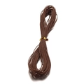 Deep brown 1mm braided wax rope with metallic gold tie for jewelry making - 10m / Chocolate
