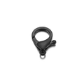 Detailed view of black 25mm plastic lobster clasp for DIY jewelry and keychains - 10 Pieces/Pack (Aperture 2mm) / Black