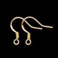 Golden S925 sterling silver fish hook earrings with spiral wire and hanging loops - Gold