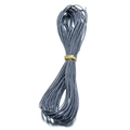 Cordoncino di cera intrecciato a 3 fili grigio scuro 1mm con chiusura dorata - 10m / Blu grigio