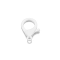 Dettaglio di un moschettone in plastica bianca opaca per la creazione di gioielli fai da te - 10 Pezzi/Confezione (Apertura 2mm) / Bianco