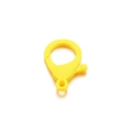 Close-up of bright yellow 25mm plastic lobster clasp for DIY jewelry and keychains - 10 Pieces/Pack (Aperture 2mm) / Yellow