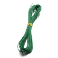 Cordino cerato intrecciato verde 1mm per gioielli con fascetta metallica dorata - 10m / Verde Erba