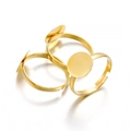 Basi per anelli regolabili in oro con vassoio da 10mm per creazione gioielli fai da te - Oro