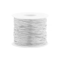 Silver metallic woven chain on white spool for DIY jewelry making and crafts - Silver