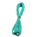 Corda cerata intrecciata blu tiffany da 1mm con legaccio dorato su sfondo bianco - 10m / Verde Lago