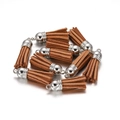 Brown velvet tassel charms with silver caps for DIY necklace and earring jewelry making - Silver Cap (38mm) / Dark Orange