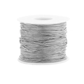 Silver metal snake chain roll on white spool for DIY necklace making craft supplies - Rhodium
