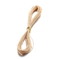 Cordino cerato intrecciato beige da 1mm a 3 fili con anello di fissaggio in metallo dorato - 10m / Cachi Chiaro