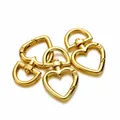 Nahaufnahme herzförmiger Dreh-Karabinerverschluss aus glänzend vergoldeter Metalllegierung - 44.5*27*20mm/5 Stück/51g / Gold