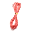Cordino cerato a 3 capi da 1mm color rosa corallo per creazione gioielli e DIY - 10m / Rosa Arancio