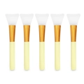 Set mit 5 Silikon-Gesichtsmaskenpinseln mit cremefarbenen Griffen und Gold - 1 Stück / Gelb