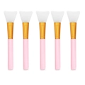 5-teiliges Silikon-Gesichtsmasken-Pinsel-Set mit rosa Griffen und weißen Bürstenköpfen - 1 Stück / Rosa