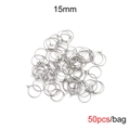 Bulk 15mm silver stainless steel Q-shape hoop earring DIY accessories 50 pieces per pack - 15mm (50 Pieces/Pack) / Original Stainless Steel
