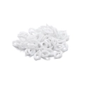 Stack of white acrylic interlocking drop-shaped links for DIY necklaces and crafts - 16mm x 12mm (100 Pieces/Pack) / White