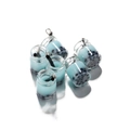 Dettaglio di sei mini ciondoli bubble tea azzurro in resina trasparente lucida - 10 Pezzi/Confezione (AC1313) / Blu lago