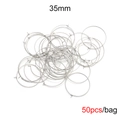 35mm silver stainless steel round hoop earrings DIY jewelry findings 50pcs per bag - 35mm (50 Pieces/Pack)