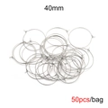 50 pieces of 40mm silver stainless steel wine glass charms and DIY earring rings - 40mm (50 Pieces/Pack)