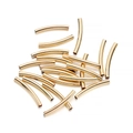 Polierte goldene hohle gebogene Metallperlen für DIY-Schmuckarmband-Bastelarbeiten - 2*20mm (100 Stück/Packung) / KC Gold