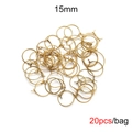 15mm gold stainless steel wine glass charm rings 20pcs bag for DIY jewelry making - 15mm (20 Pieces/Pack)