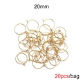 Golden 20mm stainless steel round earring hoops for DIY jewelry making 20pcs pack - 20mm (20 Pieces/Pack)