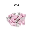 Pink faux suede fringe tassel charms with silver metal caps for DIY jewelry making - Silver Cap (38mm) / Pink