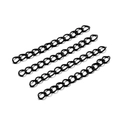 Set van vier 50mm zwart gelakte verlengkettingen voor doe-het-zelf halskettingen en sieraden - 30 Stuks/Verpakking (50mm) / Zwart