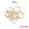 Golden 35mm stainless steel hoop earring connectors for DIY jewelry making 20pcs pack - 35mm (20 Pieces/Pack)