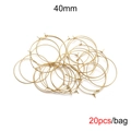 Golden 40mm stainless steel hoop earring findings for DIY jewelry making 20pcs pack - 40mm (20 Pieces/Pack)