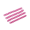 Roze verlengketting voor doe-het-zelf sieraden met geverfde afwerking en platte schakels - 30 Stuks/Verpakking (50mm) / Rozerood