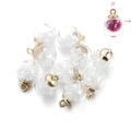 16mm glass ball pendant with white crystal stone fill and gold-plated metal loop - 10 Pieces Pack / White Small Bead