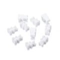 Set of 10 glossy white resin bear pendants for DIY jewelry making and craft accessories - 10 Pieces Pack / White