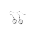 DIY stainless steel earrings hooks with round tray base for jewelry making 12mm silver color - 8mm (10 Pieces/Pack)